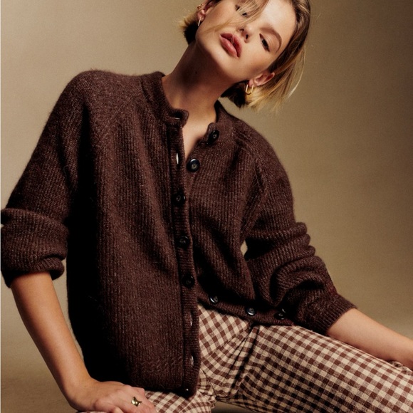 Sezane Othello Cardigan Mocha